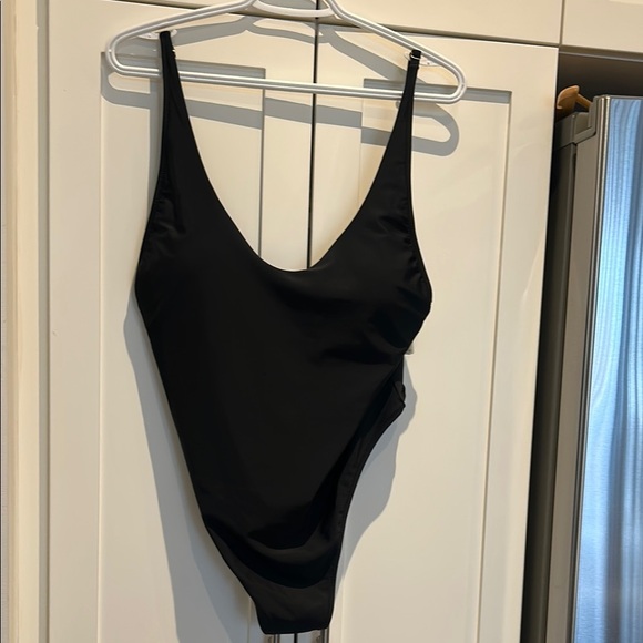 RELLECIGA Black High Cut Low Back One Piece Thong Swimsuit for Women - Picture 2 of 14